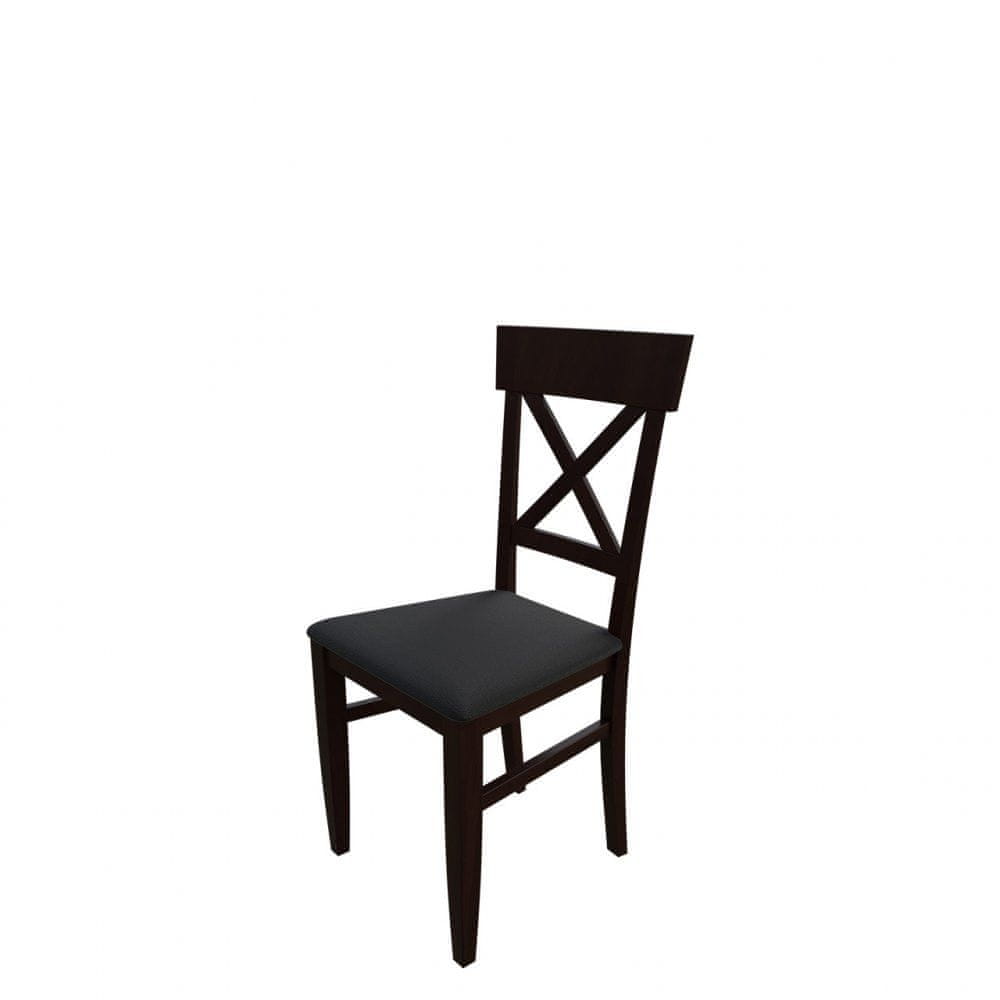 Veneti Jedálenská stolička MOVILE 39 - orech / čierna ekokoža